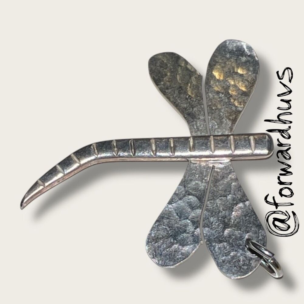 Bundle Sale 3 for $15 | Handmade Silver Tone Dragonfly Pendant - Picture 3 of 8